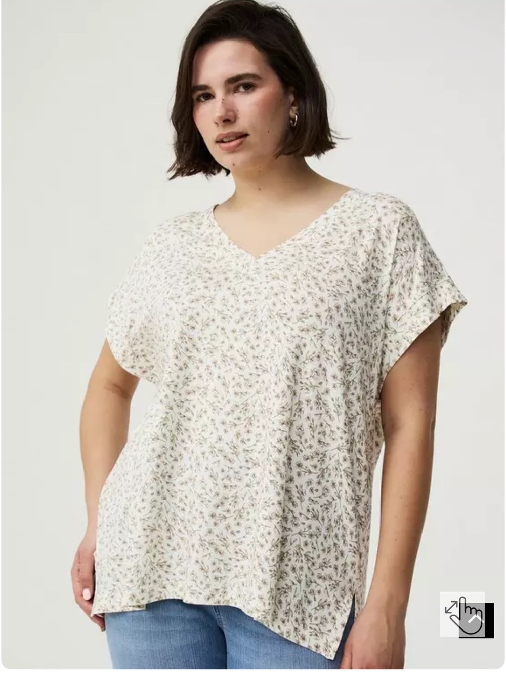 Torrid Vintage Slub Relaxed V-Neck Dolman Tunic Tee